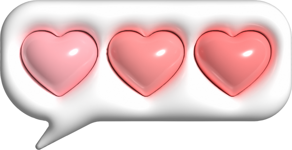 3D卡通表情素材-爱心对话框